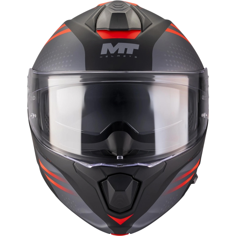 Klappbarer Motorradhelm MT Genesis R SV Vibe B5, matt schwarz-grau-rot