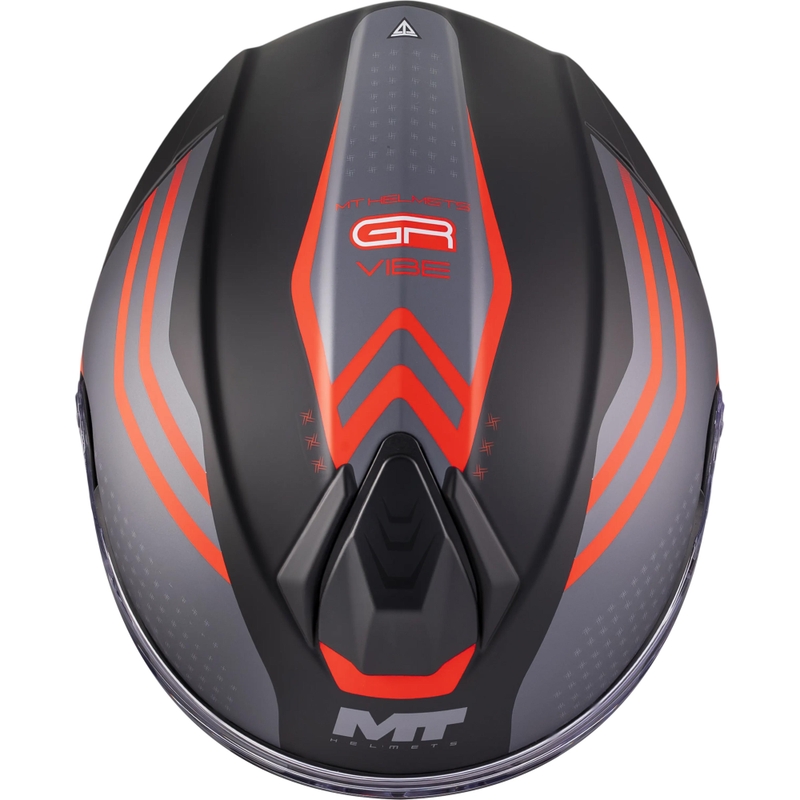 Klappbarer Motorradhelm MT Genesis R SV Vibe B5, matt schwarz-grau-rot
