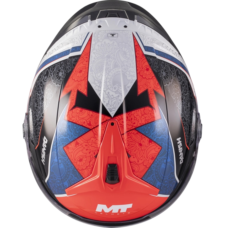 Offener Motorradhelm MT Cosmo SV Danish 26 Season C5 blau-rot-weiß-schwarz