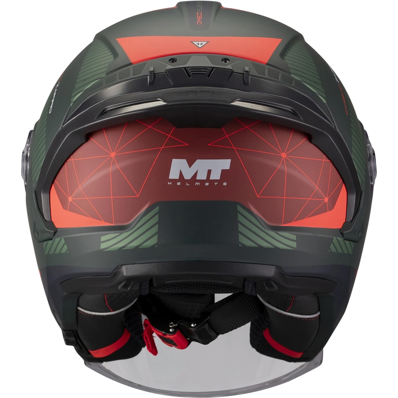 Offener Motorradhelm MT Cosmo SV Zafiro C16 matt rot-grün