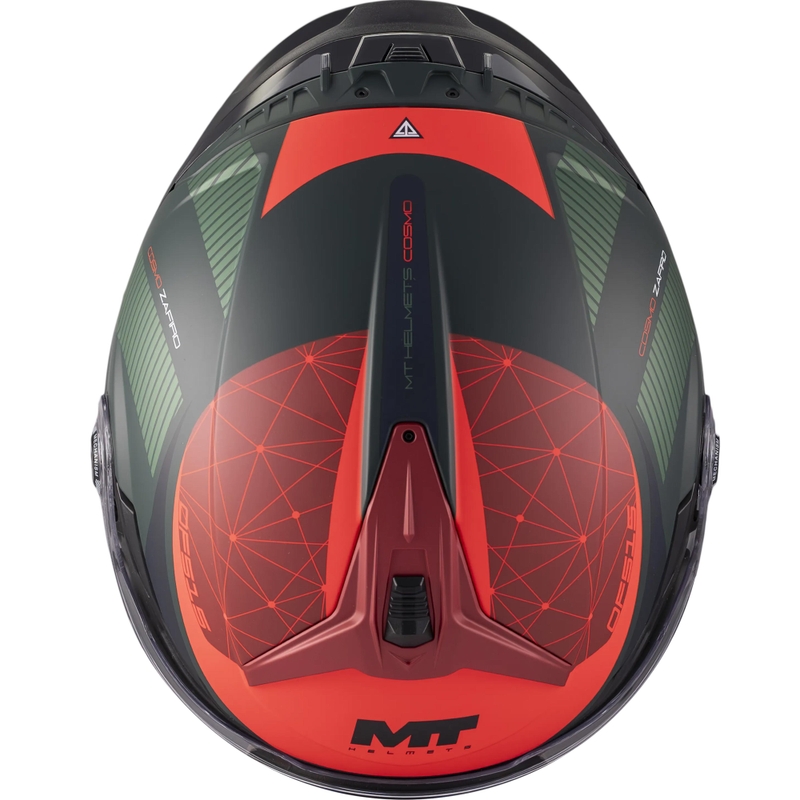 Offener Motorradhelm MT Cosmo SV Zafiro C16 matt rot-grün