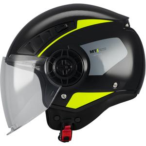 Offener Motorradhelm MT Aeris Demure B5 schwarz-fluoreszierend gelb