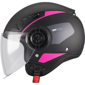 Offener Motorradhelm MT Aeris Demure B5 schwarz-rosa