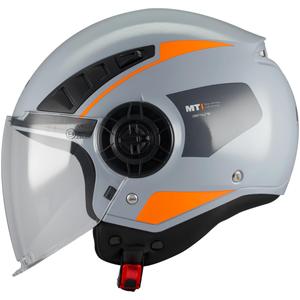 Offener Motorradhelm MT Aeris Demure C4 grau-orange