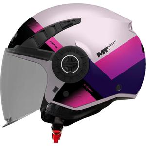 Offener Motorradhelm MT Aeris Cover C8, mattrosa-lila