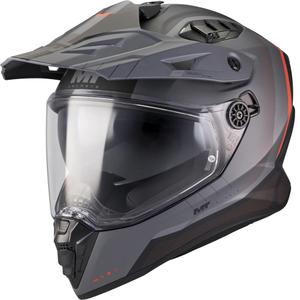 Enduro-Motorradhelm MT Track SV Nomad B25, matt schwarz-grau-rot