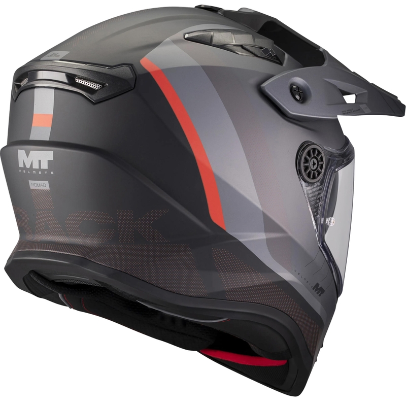 Enduro-Motorradhelm MT Track SV Nomad B25, matt schwarz-grau-rot