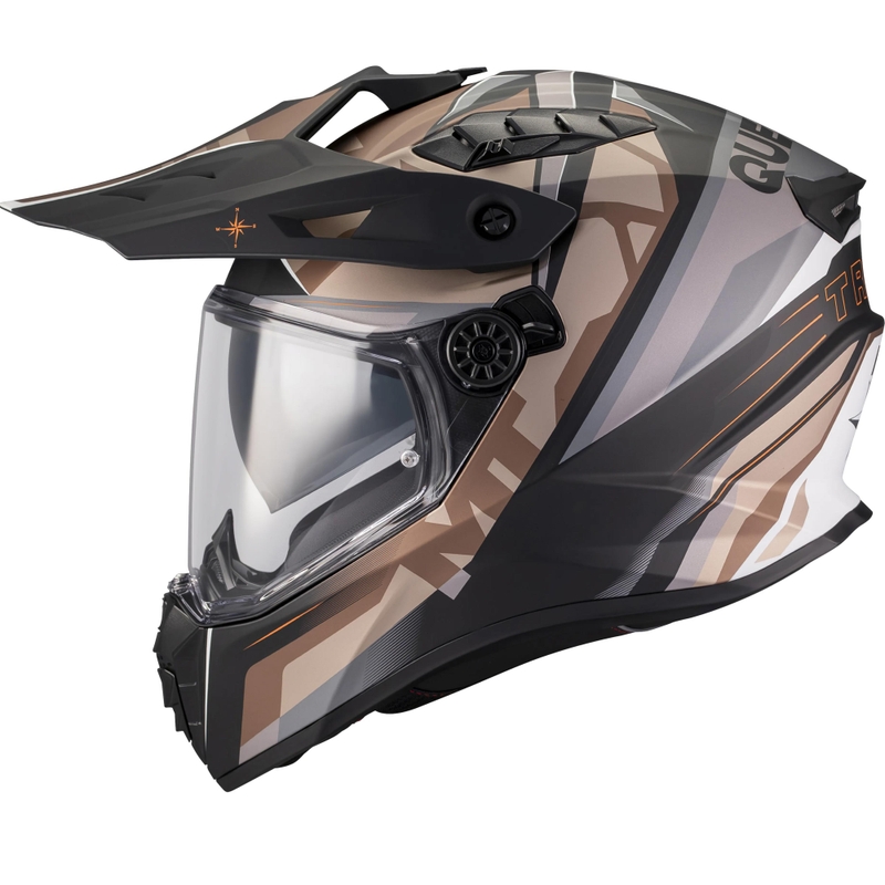 Enduro-Motorradhelm MT Track SV Questor B9 matt schwarz-braun