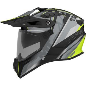 Enduro-Motorradhelm MT Track SV Questor C23, mattgrau-schwarz-fluoreszierend gelb