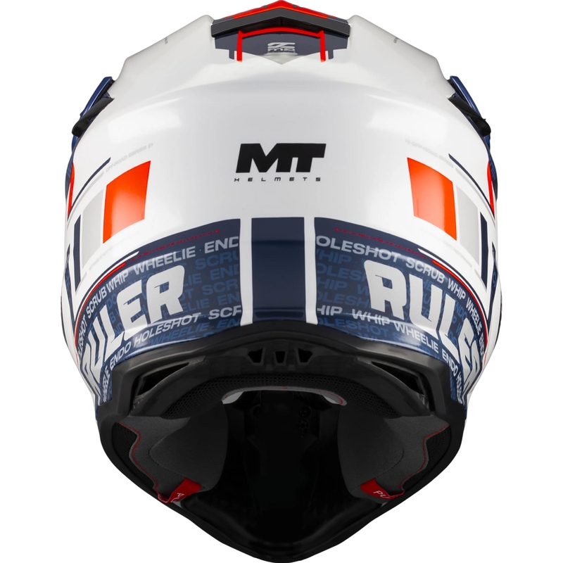 Motocross-Helm MT Falcon S Ruler A15 blau-weiß-rot