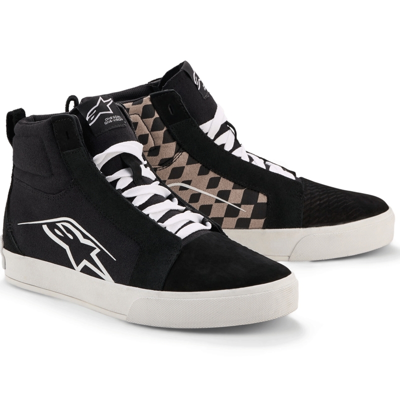 Alpinestars Ride-63 Motorradstiefel aus Canvas, Schwarz-Hellgrau