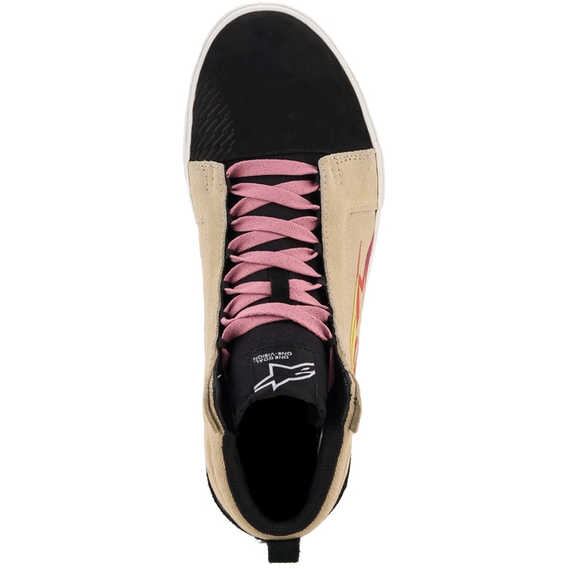 Alpinestars Ride-63 Motorradstiefel aus Canvas, Creme-Schwarz-Weiß