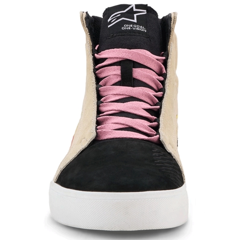 Alpinestars Ride-63 Motorradstiefel aus Canvas, Creme-Schwarz-Weiß