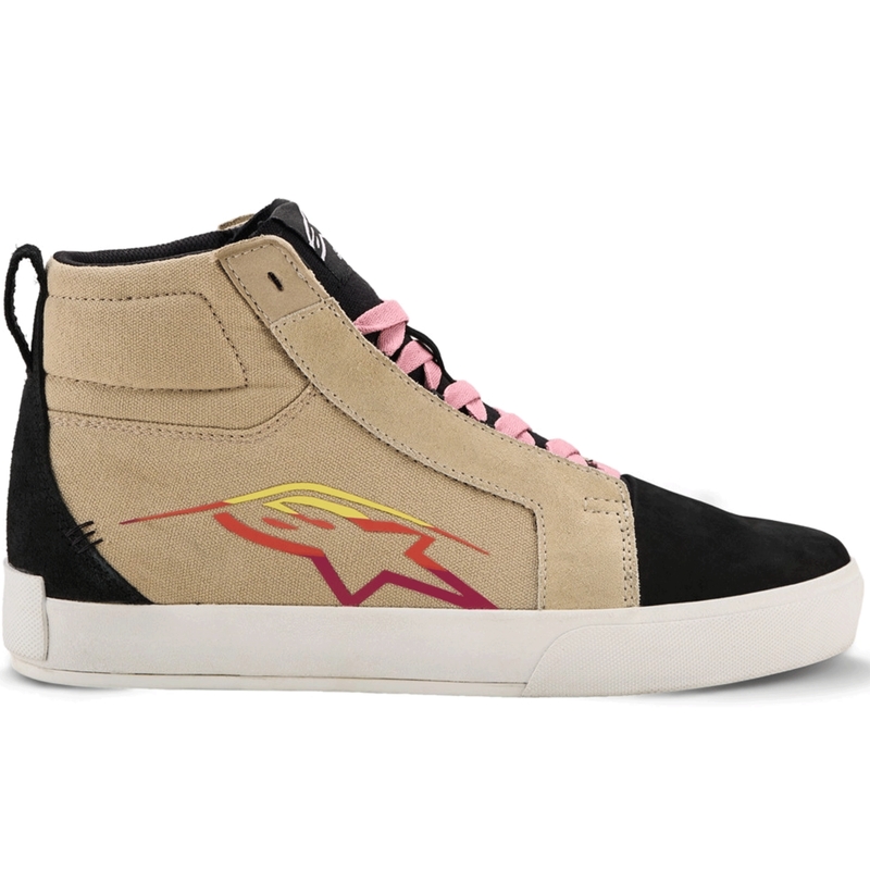 Alpinestars Ride-63 Motorradstiefel aus Canvas, Creme-Schwarz-Weiß