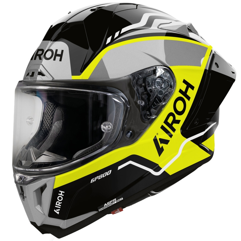 Airoh GP 800 Lane Integralhelm für Motorräder, fluoreszierend gelb