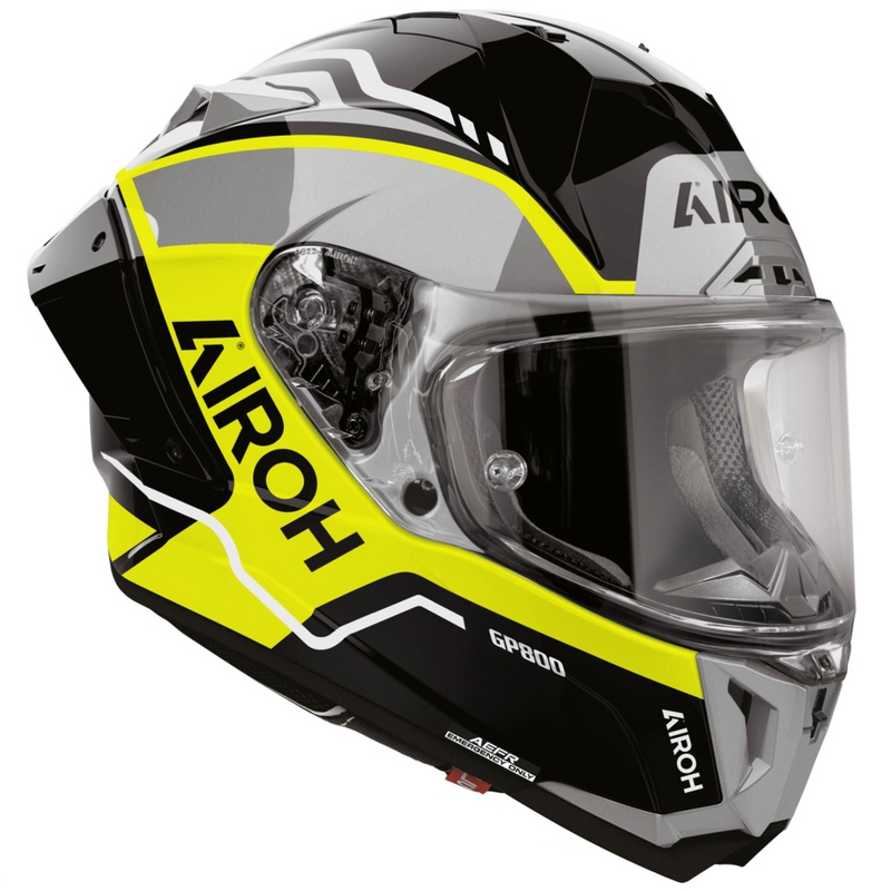 Airoh GP 800 Lane Integralhelm für Motorräder, fluoreszierend gelb