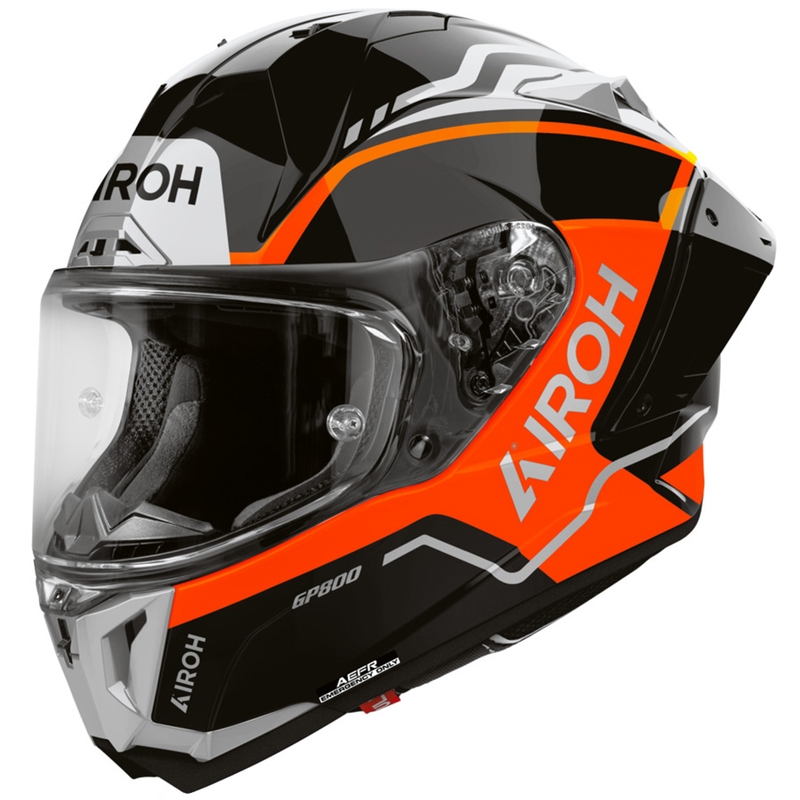 Airoh GP 800 Lane Integralhelm für Motorräder, fluoreszierend orange