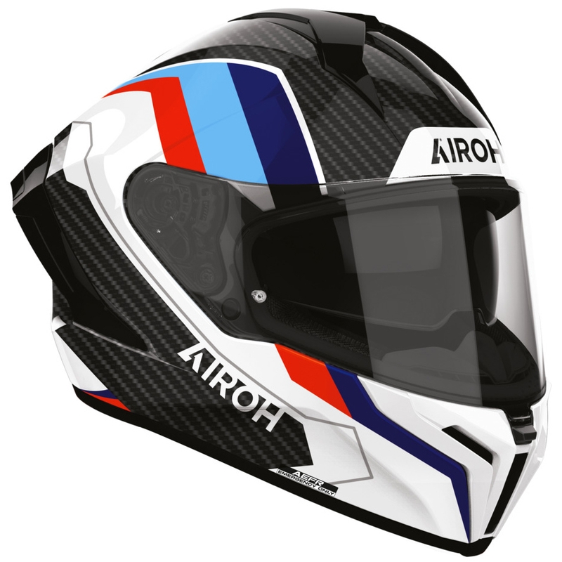 Airoh Matryx Carbon Rank Integralhelm für Motorräder, schwarz-weiß-blau