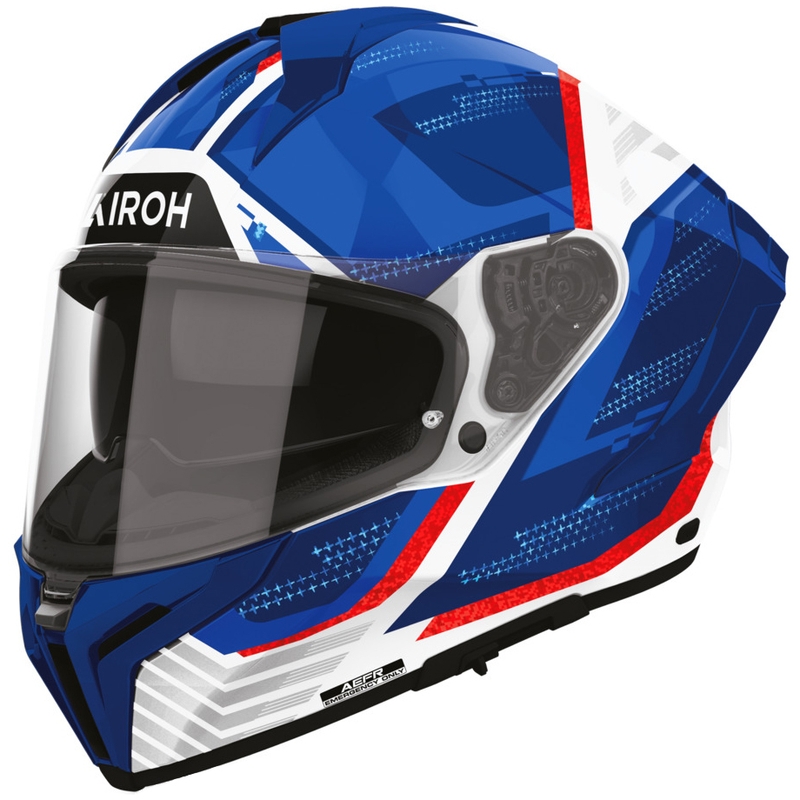 Airoh Matryx Starburst Integralhelm für Motorräder, blau-rot