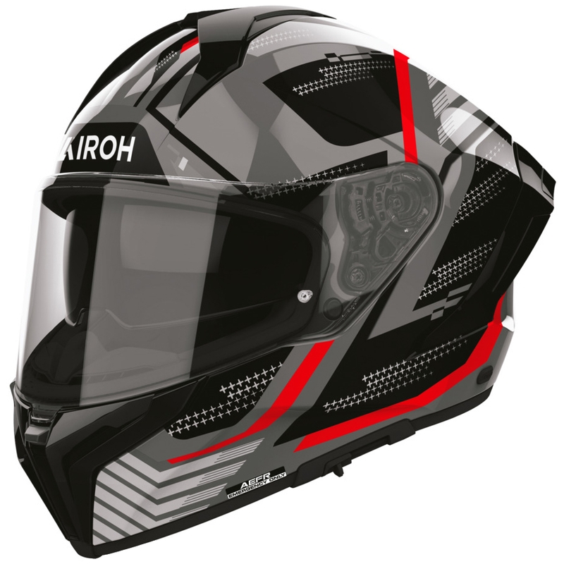 Airoh Matryx Starburst Integralhelm für Motorräder, schwarz-rot