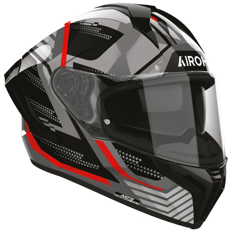 Airoh Matryx Starburst Integralhelm für Motorräder, schwarz-rot