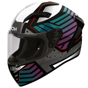 Airoh Connor Flex Integralhelm für Motorräder, weiß-grau-blau-lila
