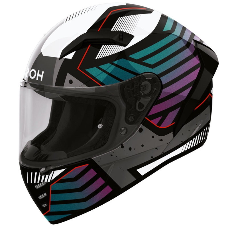 Airoh Connor Flex Integralhelm für Motorräder, weiß-grau-blau-lila