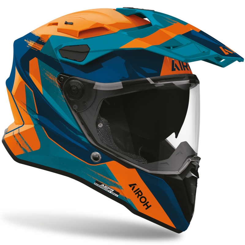 Enduro-Motorradhelm Airoh Commander 2 Razor blau-orange