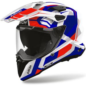 Enduro-Motorradhelm Airoh Commander 2 Polar blau-rot