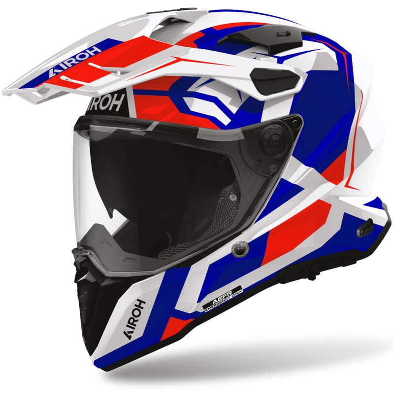 Enduro-Motorradhelm Airoh Commander 2 Polar blau-rot