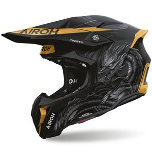 Airoh Twist 3 Maleficent Motocross-Helm, matt schwarz-gold