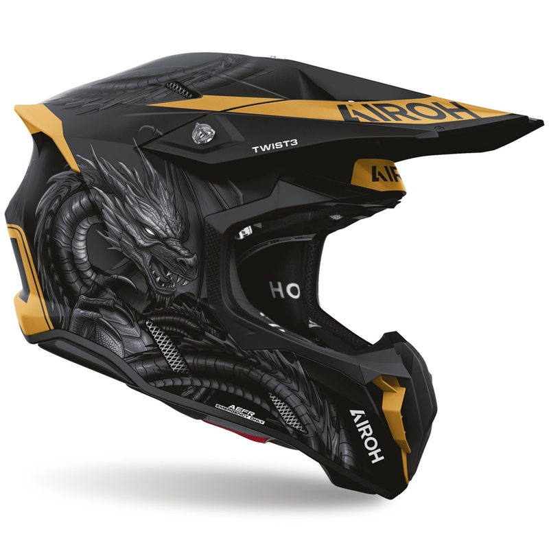 Airoh Twist 3 Maleficent Motocross-Helm, matt schwarz-gold