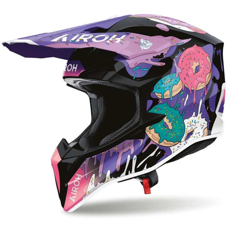 Airoh Wrap Donuts Motorrad-Motocrosshelm pink-lila-schwarz