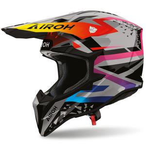 Airoh Wrapaap Karma Motorrad-Motocrosshelm, grau-mehrfarbig