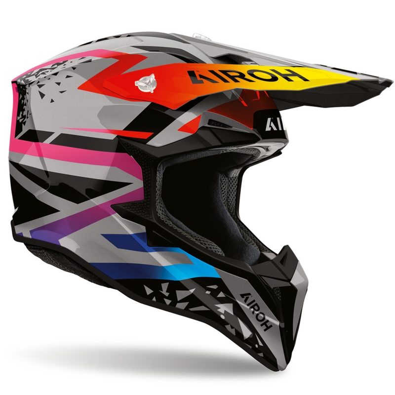 Airoh Wrapaap Karma Motorrad-Motocrosshelm, grau-mehrfarbig