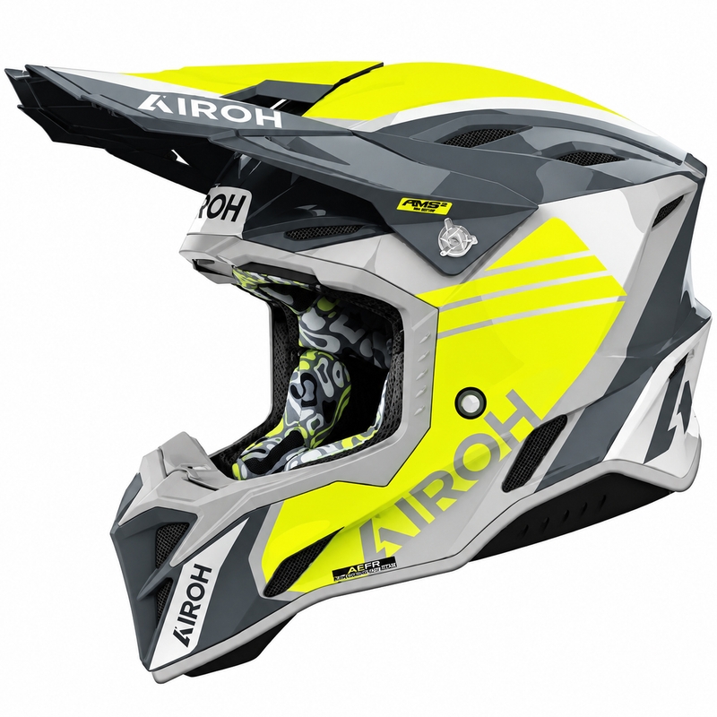 Airoh Aviator Factory Atlan Motocross-Helm, grau-gelb