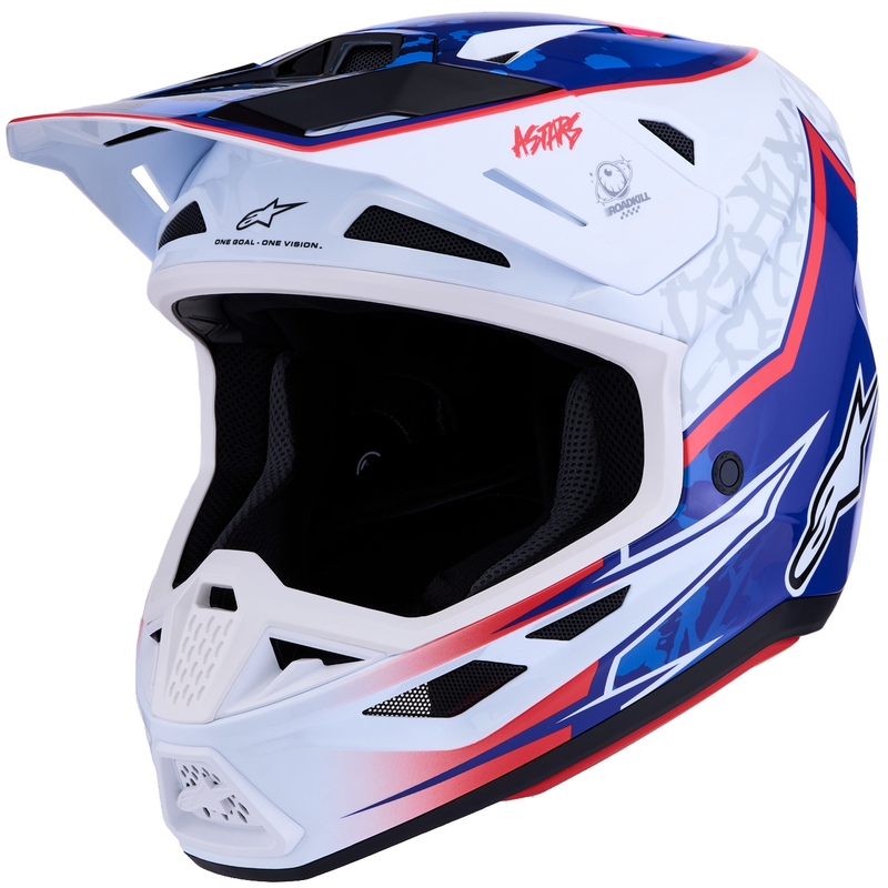 Alpinestars Supertech S-M7 Blaster weiß-blauer Motocross-Helm