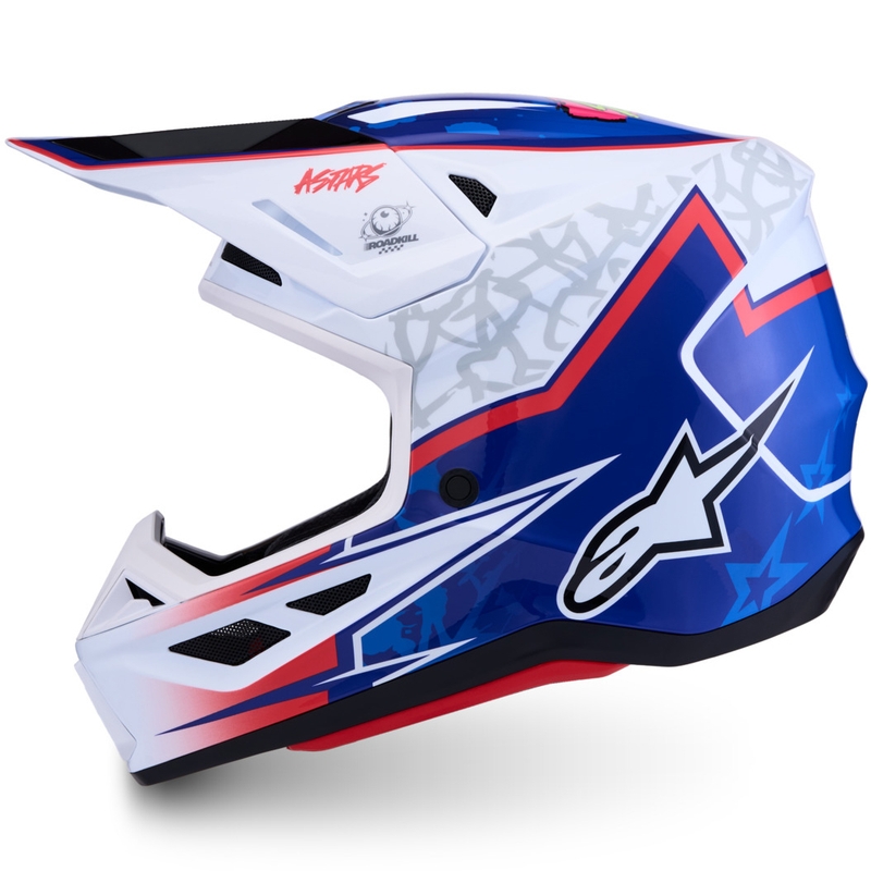 Alpinestars Supertech S-M7 Blaster weiß-blauer Motocross-Helm