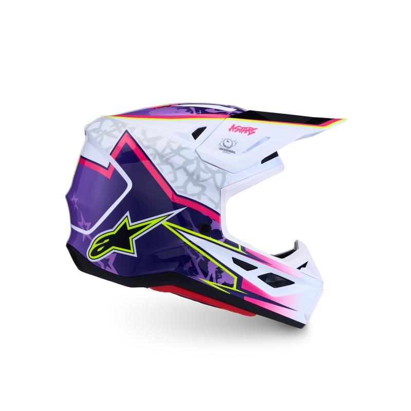 Alpinestars Supertech S-M7 Blaster Motorrad-Motocrosshelm lila-weiß
