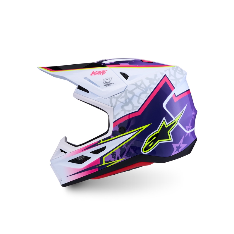 Alpinestars Supertech S-M7 Blaster Motorrad-Motocrosshelm lila-weiß