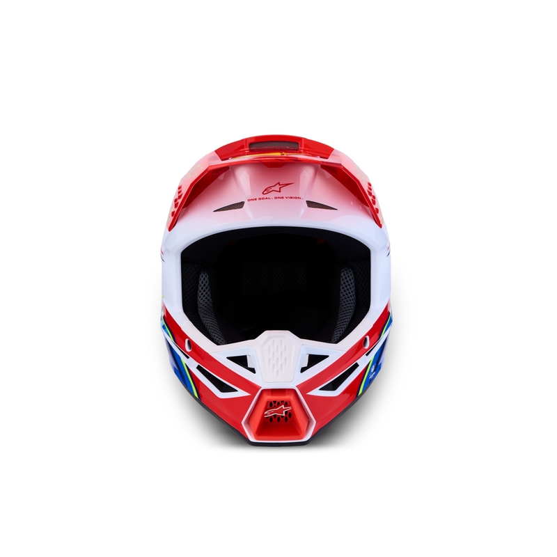 Alpinestars S-M3 Falcon Motorrad-Motocrosshelm, fluoreszierend rot-weiß