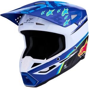 Alpinestars S-M3 Falcon Motorrad-Motocrosshelm blau-weiß-schwarz