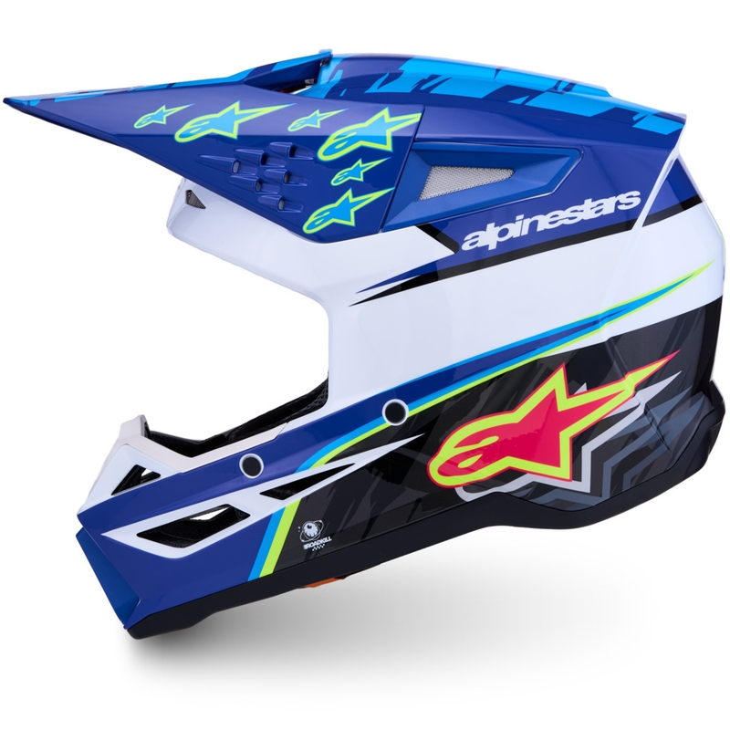 Alpinestars S-M3 Falcon Motorrad-Motocrosshelm blau-weiß-schwarz