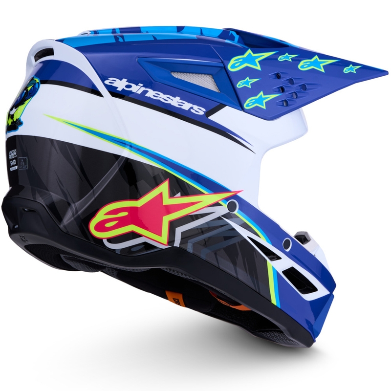 Alpinestars S-M3 Falcon Motorrad-Motocrosshelm blau-weiß-schwarz