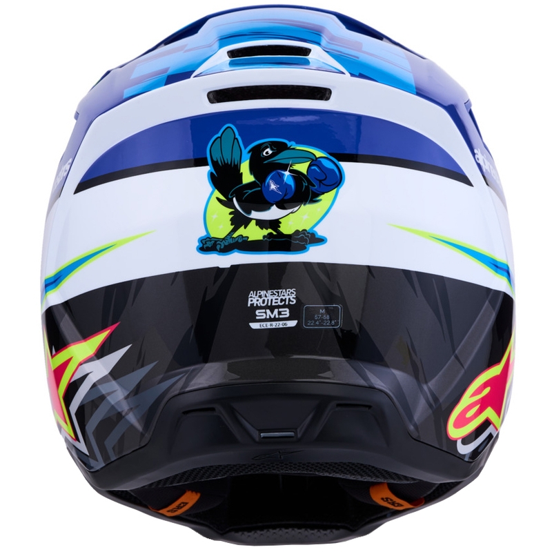 Alpinestars S-M3 Falcon Motorrad-Motocrosshelm blau-weiß-schwarz