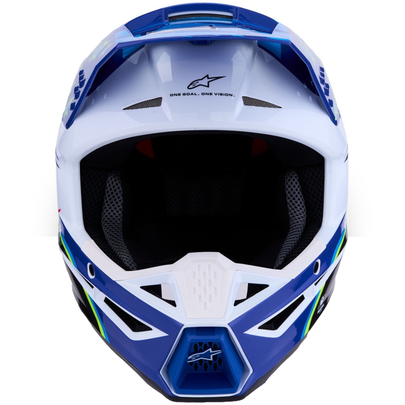 Alpinestars S-M3 Falcon Motorrad-Motocrosshelm blau-weiß-schwarz