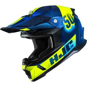 Motocross-Helm HJC C50 Dash MC2 blau-fluoreszierend gelb