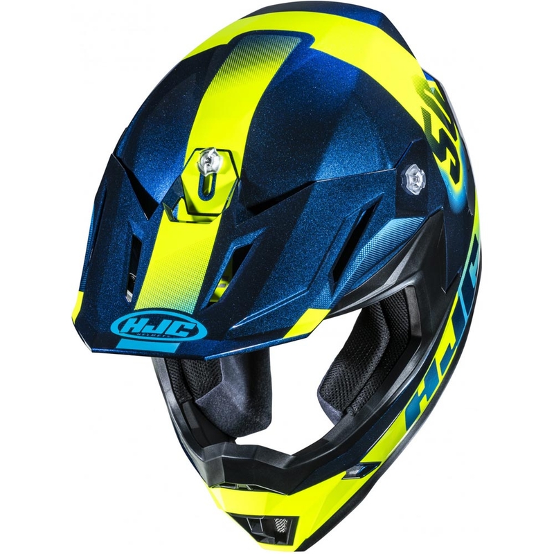 Motocross-Helm HJC C50 Dash MC2 blau-fluoreszierend gelb
