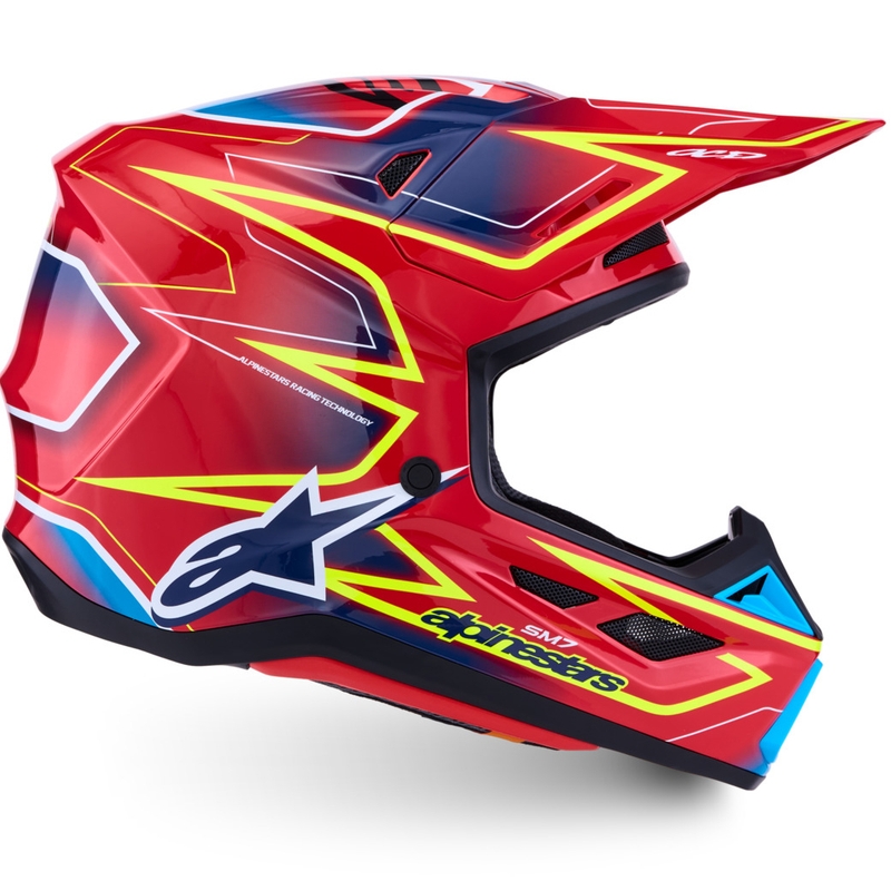 Motokrosová helma na motorku Alpinestars Supertech S-M7 Cast červeno-fluo žlutá