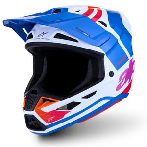 Alpinestars Supertech S-M7 Core Motocross-Helm weiß-blau-orange